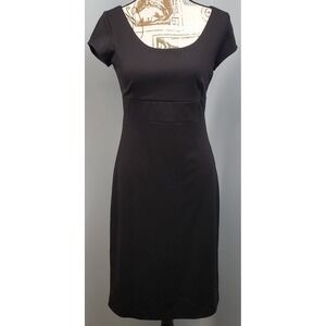 Pookie & Sebastian Lily Classic Dress Womens M Black Empire Waist Scoop Neck